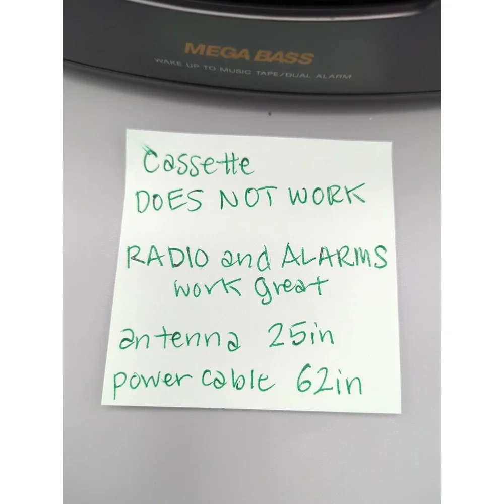 Sony ICFCS660 Dream Machine AM/FM Digital 2 Alarms Bass Green‎ LED Cass Broke